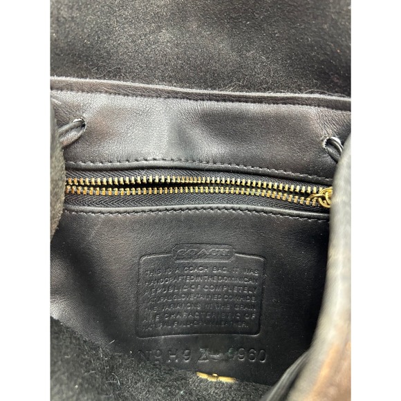 Vintage Coach Black Leather Daypack Backpack Y2K 90s Purse - Picture 4 of 16